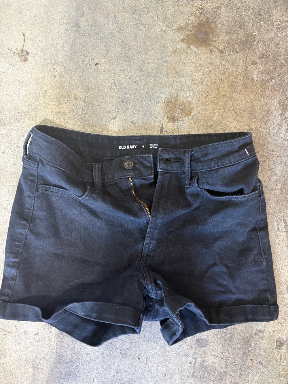 Old Navy Black Denim Roll Cuff Women's Shorts